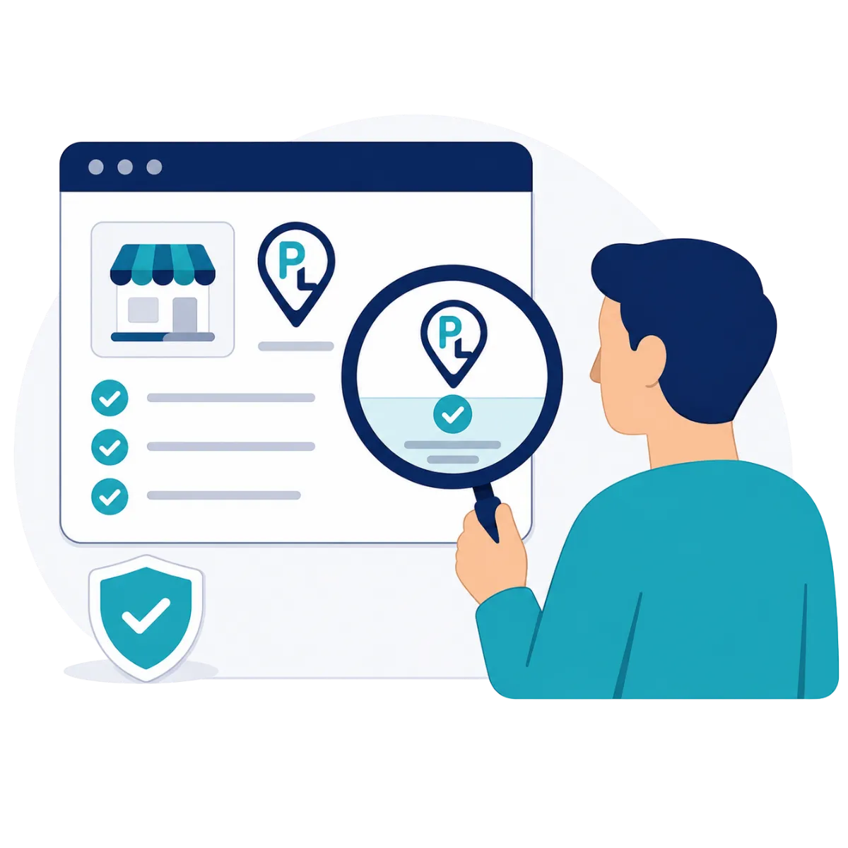 Reviewing an official PLOCAL business profile to confirm verification details
