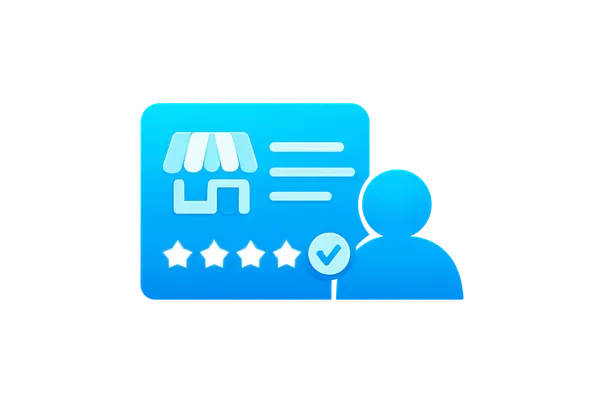Verified local business profile with customer rating and approval badge