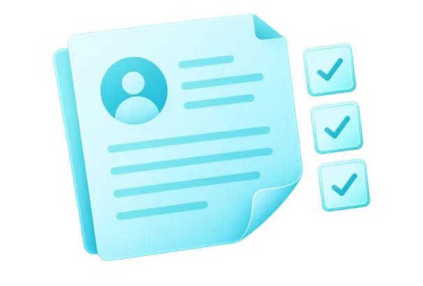 Business evaluation document with profile details and completed verification checks