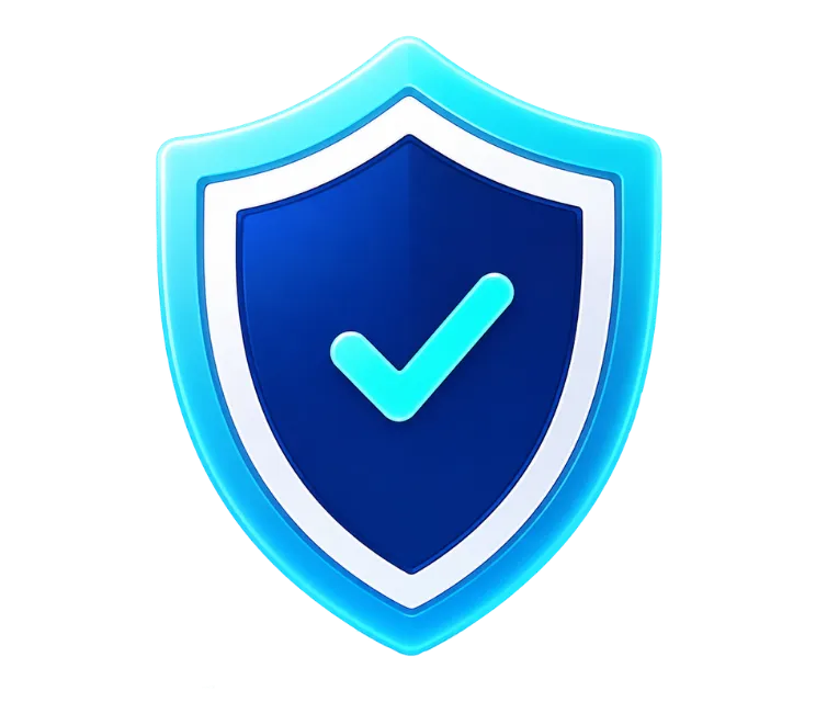 Blue PLOCAL trust and safety shield with a verification checkmark